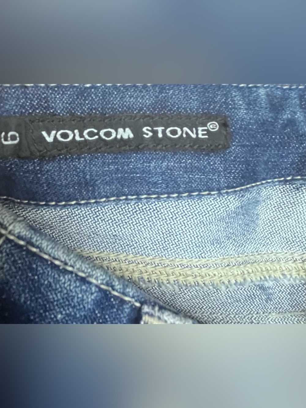 Volcom Stone blue Denim Jeans Relaxed Straight Leg Junior Size 9 Y2K Skater NEW - Picture 8 of 10